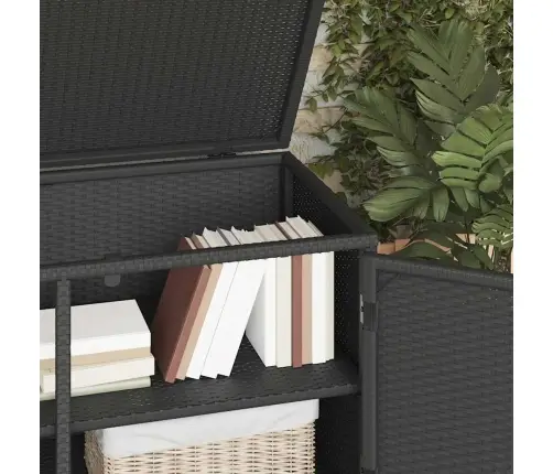 Dārza Skapis, Melns, 110X55X60,5 Cm, Pe Rotangpalma Vidaxl