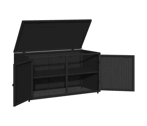 Dārza Skapis, Melns, 110X55X60,5 Cm, Pe Rotangpalma Vidaxl