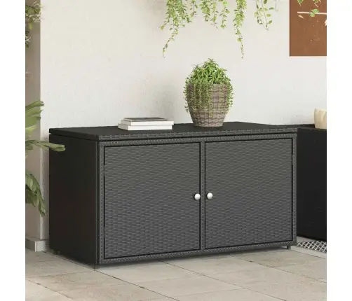 Dārza Skapis, Melns, 110X55X60,5 Cm, Pe Rotangpalma Vidaxl