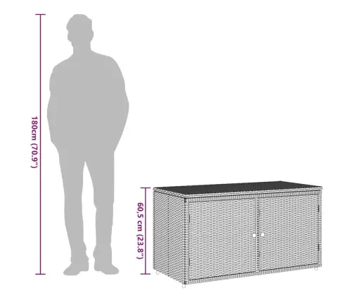 Sodo Spintelė Daiktams, Smėlio, 110X55X60,5cm Poliratanas