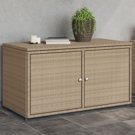 Dārza Skapis, Bēšs, 110X55X60,5 Cm, Pe Rotangpalma Vidaxl