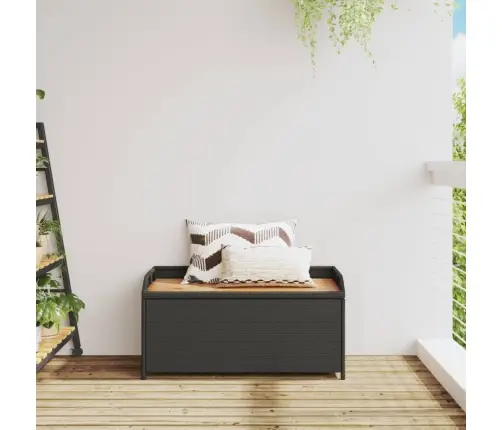 Hoiupink, Must, 100 X 50 X 52 cm Pe-Rotang Ja Akaatsiapuit Hoiupink, Must, 100 X 50 X 52 cm Pe-Rotang Ja Akaatsiapuit