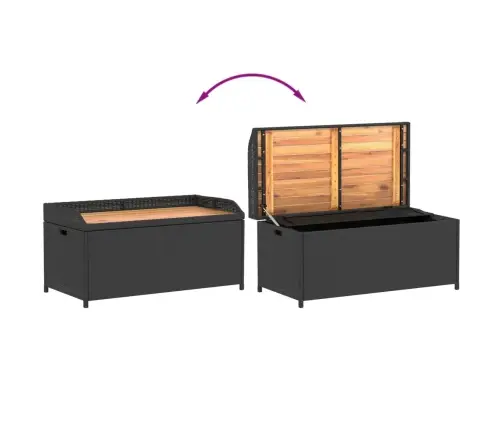 Hoiupink, Must, 100 X 50 X 52 cm Pe-Rotang Ja Akaatsiapuit Hoiupink, Must, 100 X 50 X 52 cm Pe-Rotang Ja Akaatsiapuit