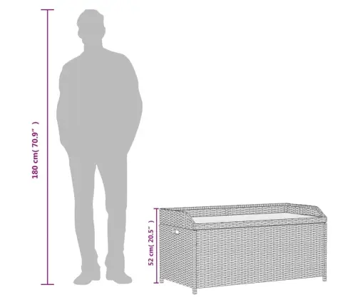 Hoiupink, Must, 100 X 50 X 52 cm Pe-Rotang Ja Akaatsiapuit Hoiupink, Must, 100 X 50 X 52 cm Pe-Rotang Ja Akaatsiapuit