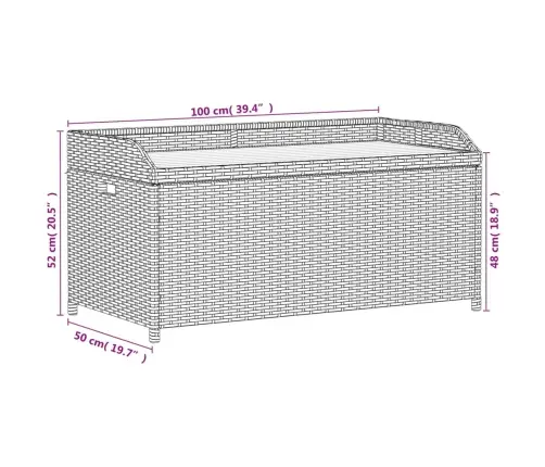 Hoiupink, Must, 100 X 50 X 52 cm Pe-Rotang Ja Akaatsiapuit Hoiupink, Must, 100 X 50 X 52 cm Pe-Rotang Ja Akaatsiapuit