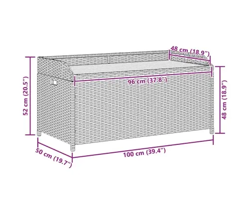 Dārza Sols, 100X50X52 Cm, Pelēka Pe Rotangpalma, Akācijas Koks Vidaxl