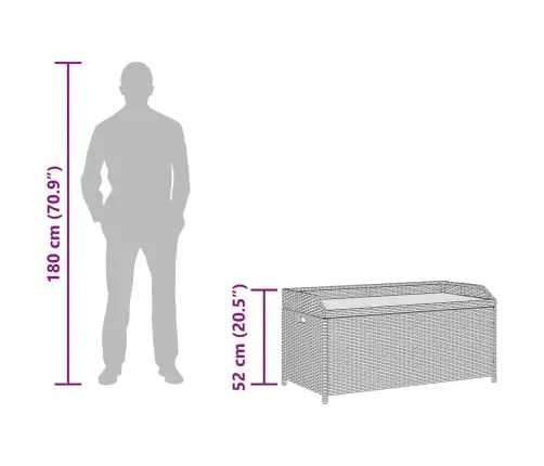 Dārza Sols, 100X50X52 Cm, Pelēka Pe Rotangpalma, Akācijas Koks Vidaxl