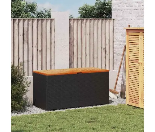 Dārza Kaste, Melna, 110X50X54 Cm, Pe Rotangpalma, Akācjia Vidaxl