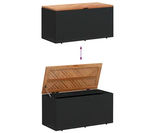 Dārza Kaste, Melna, 110X50X54 Cm, Pe Rotangpalma, Akācjia Vidaxl