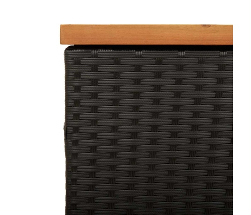 Dārza Kaste, Melna, 110X50X54 Cm, Pe Rotangpalma, Akācjia Vidaxl