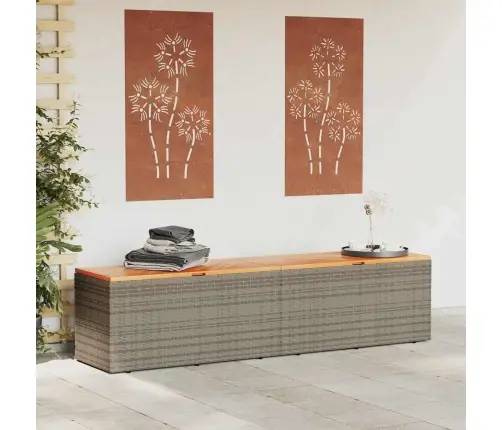 Dārza Uzglabāšanas Kaste, Pelēka, 220X50X54 Cm, Pe Rotangpalma Vidaxl