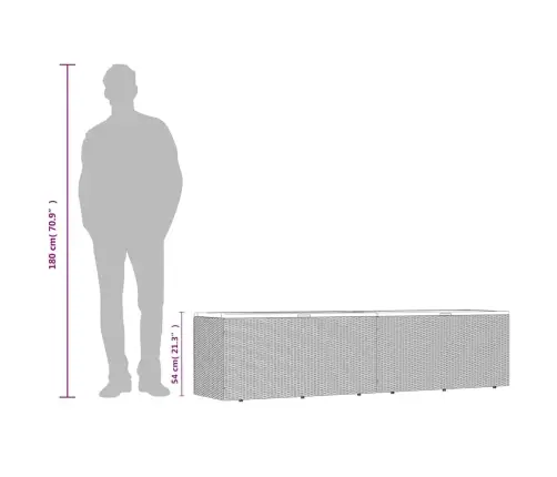Dārza Uzglabāšanas Kaste, Pelēka, 220X50X54 Cm, Pe Rotangpalma Vidaxl