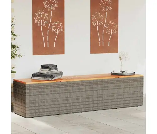 Dārza Uzglabāšanas Kaste, Pelēka, 220X50X54 Cm, Pe Rotangpalma Vidaxl