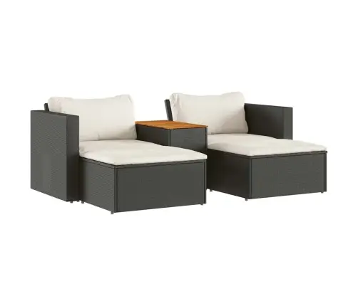 5-Osaline Aiadiivani Komplekt Patjadega, Must, Polürotang