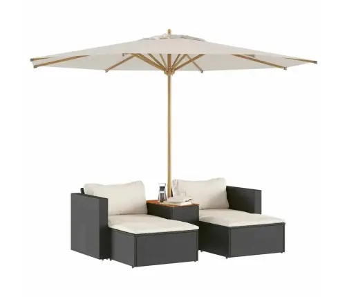 5-Osaline Aiadiivani Komplekt Patjadega, Must, Polürotang