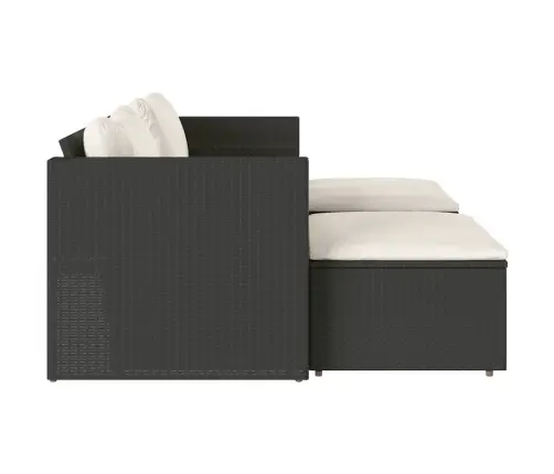 5-Osaline Aiadiivani Komplekt Patjadega, Must, Polürotang