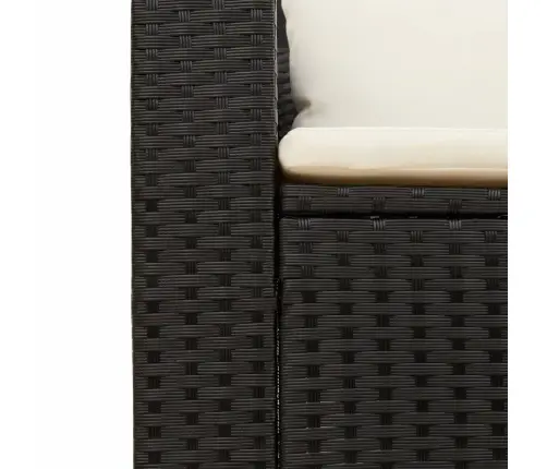 5-Osaline Aiadiivani Komplekt Patjadega, Must, Polürotang