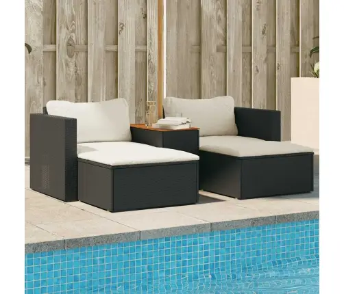 5-Osaline Aiadiivani Komplekt Patjadega, Must, Polürotang