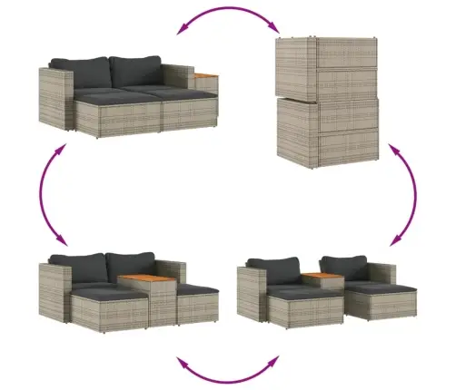 5-Osaline Aiadiivani Komplekt Patjadega, Hall , Polürotang