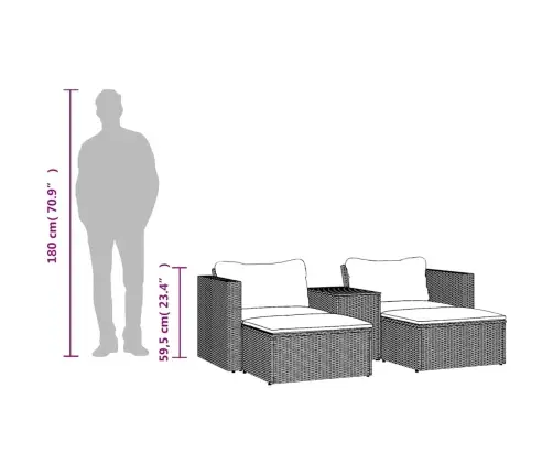 5-Osaline Aiadiivani Komplekt Patjadega, Hall , Polürotang