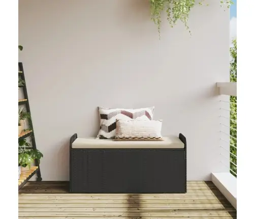 Sols/Mantu Kaste Ar Matraci, 115X51X52 Cm, Melna Pe Rotangpalma Vidaxl