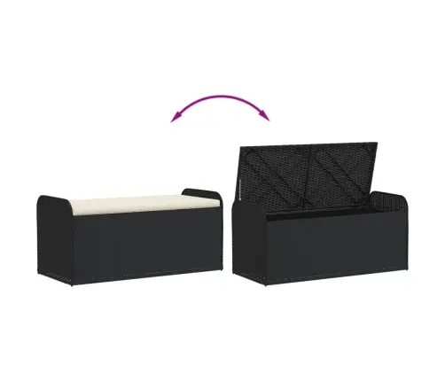 Sols/Mantu Kaste Ar Matraci, 115X51X52 Cm, Melna Pe Rotangpalma Vidaxl