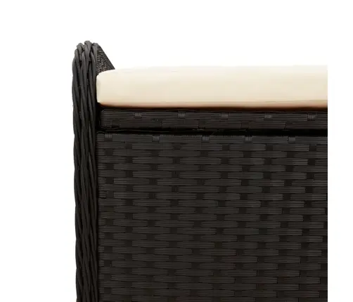 Sols/Mantu Kaste Ar Matraci, 115X51X52 Cm, Melna Pe Rotangpalma Vidaxl