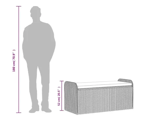 Sols/Mantu Kaste Ar Matraci, 115X51X52 Cm, Melna Pe Rotangpalma Vidaxl