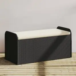Suoliukas-Daiktadėžė, Juodas, 115X51X52cm Poliratanas