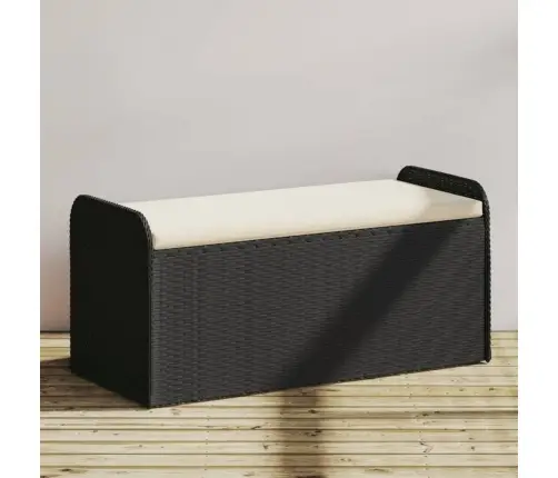 Sols/Mantu Kaste Ar Matraci, 115X51X52 Cm, Melna Pe Rotangpalma Vidaxl