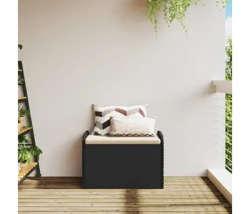 Sols/Mantu Kaste Ar Matraci, 80X51X52 Cm, Melna Pe Rotangpalma Vidaxl