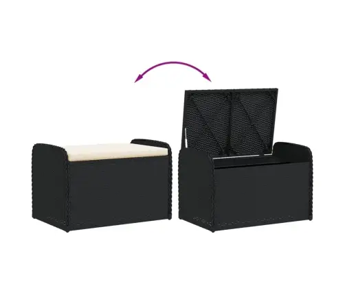 Sols/Mantu Kaste Ar Matraci, 80X51X52 Cm, Melna Pe Rotangpalma Vidaxl