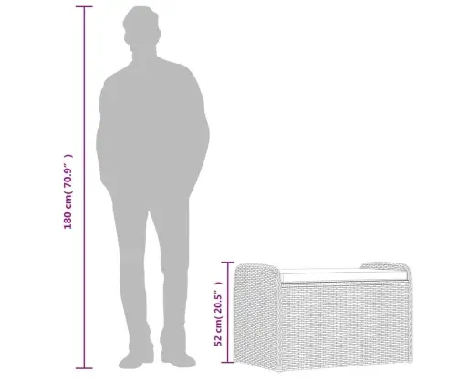 Sols/Mantu Kaste Ar Matraci, 80X51X52 Cm, Melna Pe Rotangpalma Vidaxl