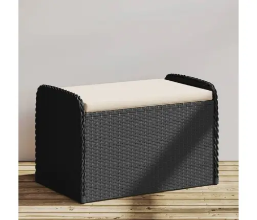 Sols/Mantu Kaste Ar Matraci, 80X51X52 Cm, Melna Pe Rotangpalma Vidaxl