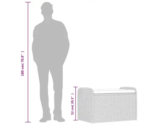 Hoiupink Istmepadjaga, Hall, 80 X 51 X 52 cm Polürotang