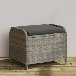 Dārza Soliņš Ar Matraci, Pelēka Pe Rotangpalma, 58X46X46 Cm Vidaxl