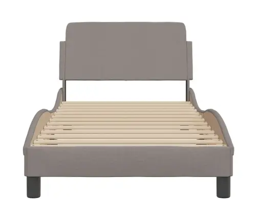Gultas Rāmis Ar Galvgali Bez Matrača Pelēkbrūns 80X200Cm Audums Vidaxl