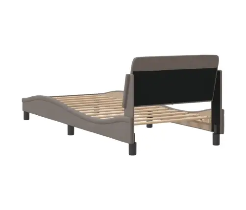 Gultas Rāmis Ar Galvgali Bez Matrača Pelēkbrūns 80X200Cm Audums Vidaxl