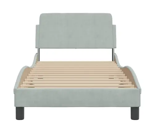 Gultas Rāmis Bez Matrača, Gaiši Pelēks, 80X200 Cm, Samts Vidaxl