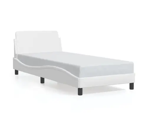 Gultas Rāmis Ar Galvgali, Balts, 80X200 Cm, Mākslīgā Āda Vidaxl