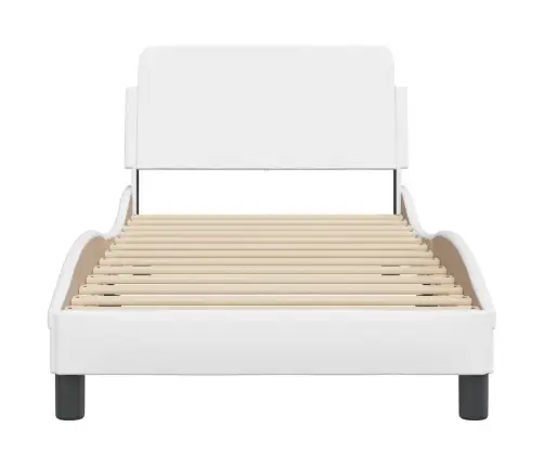 Gultas Rāmis Ar Galvgali, Balts, 80X200 Cm, Mākslīgā Āda Vidaxl