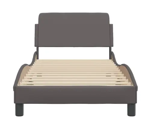 Gultas Rāmis Ar Galvgali, Pelēks, 80X200 Cm, Mākslīgā Āda Vidaxl