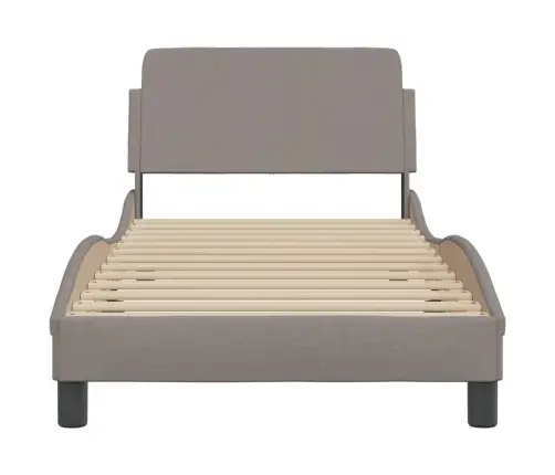 Gultas Rāmis Ar Galvgali Bez Matrača Pelēkbrūns 90X190Cm Audums Vidaxl