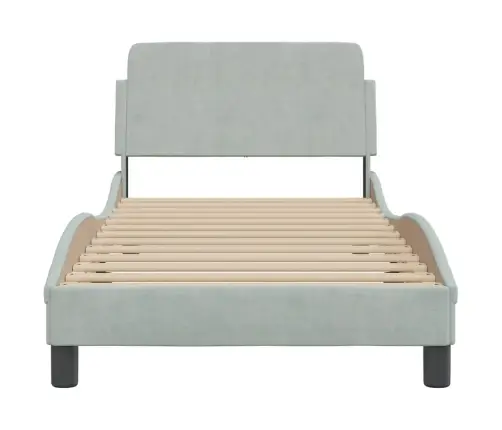 Lovos Rėmas, Dover, Šviesiai Pilkas, 90X190cm Aksomas