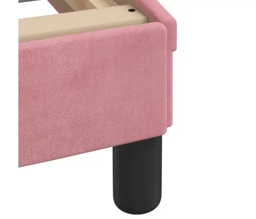 Voodiraam Peatsiga Dover Roosa 90X190 Cm Samet