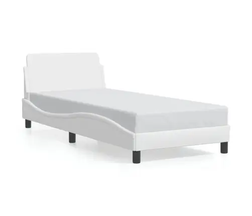 Voodiraam Dover, Valge, 90X190 cm Kunstnahk