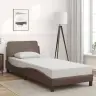 Gultas Rāmis Ar Galvgali, Brūns, 90X190 Cm, Mākslīgā Āda Vidaxl