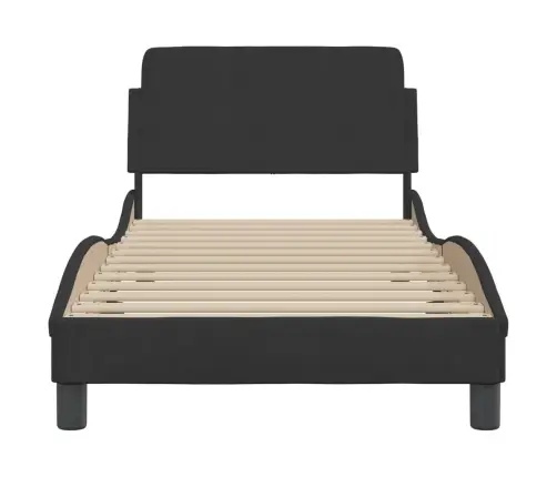 Gultas Rāmis Ar Galvgali, Melns, 90X200 Cm, Audums Vidaxl