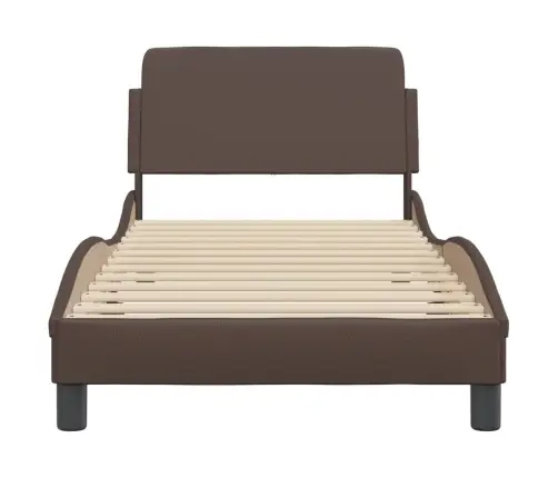 Voodiraam Dover, Pruun, 90X200 cm Kunstnahk