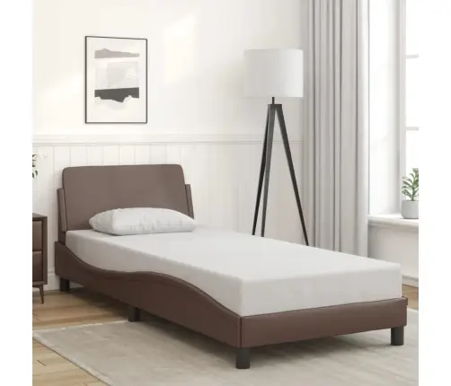 Voodiraam Dover, Pruun, 90X200 cm Kunstnahk